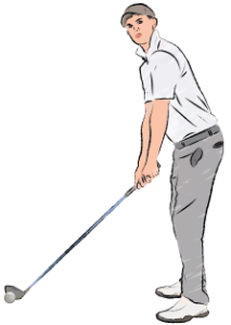Golfer Lining Up